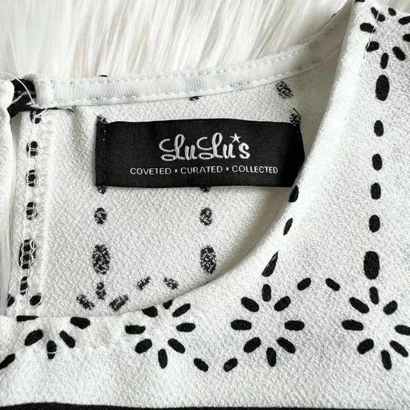 Lulu’s Graphic Price Black & White Shift Dress with Pockets - Picture 5 of 11